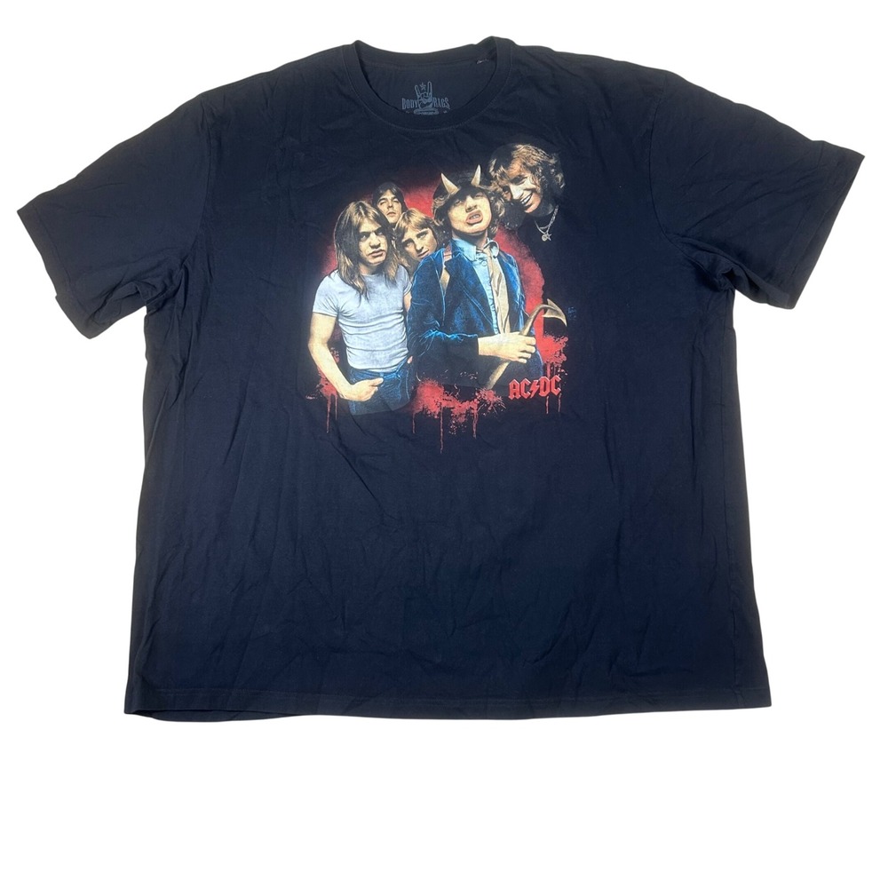 ACDC Band Graphic T-Shirt Mens 4XLT Black Body Rags‎ Winterland 2010 Rock Tee